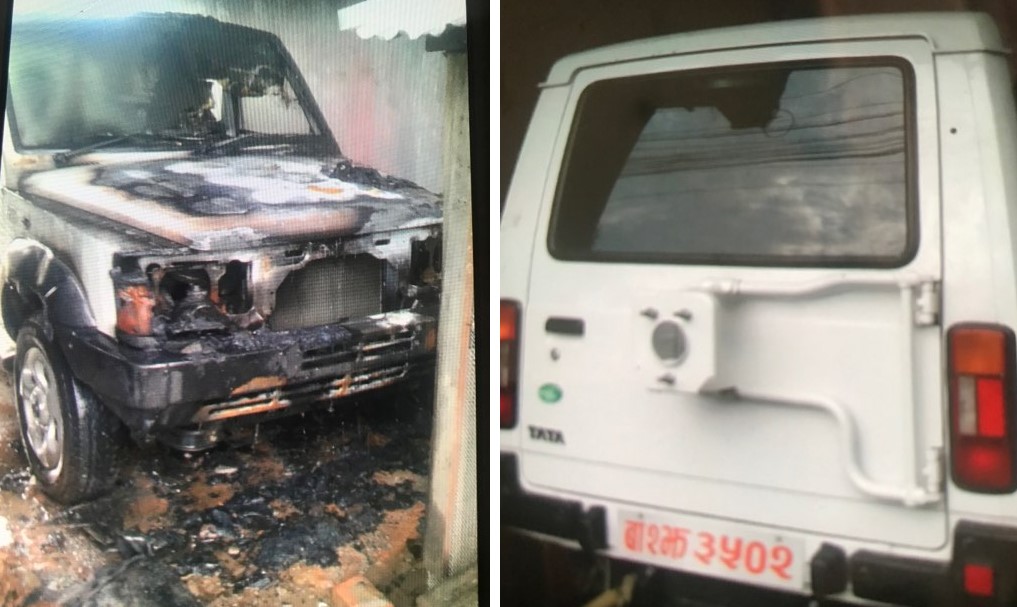 कावासोतीमा जिल्ला अदालतको गाडीमा आगजनी