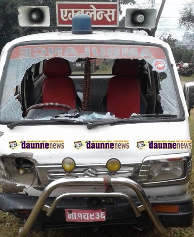 एम्बुलेन्सको ठक्करबाट एक जनाको मृत्यु