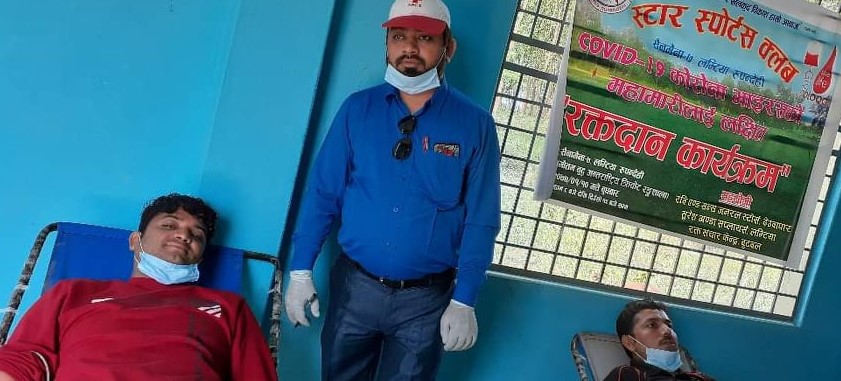 स्टार स्पोर्ट्स क्लब सैनामैना ७ द्धारा ४५ युनिट रगत संकलन