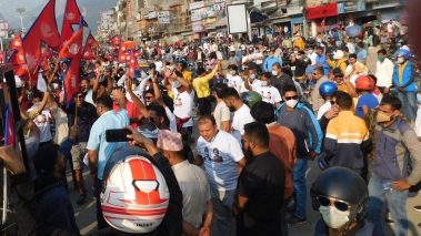 राजावादीद्धारा रुपन्देहीमा विशाल रयाली सहित जनप्रर्दशनी