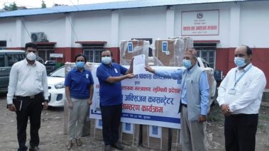 लुम्बिनी प्रदेश स्वास्थ्य मन्त्रालयलाई ६० थान अक्सिजन कन्सन्ट्रेटर सहयोग प्राप्त