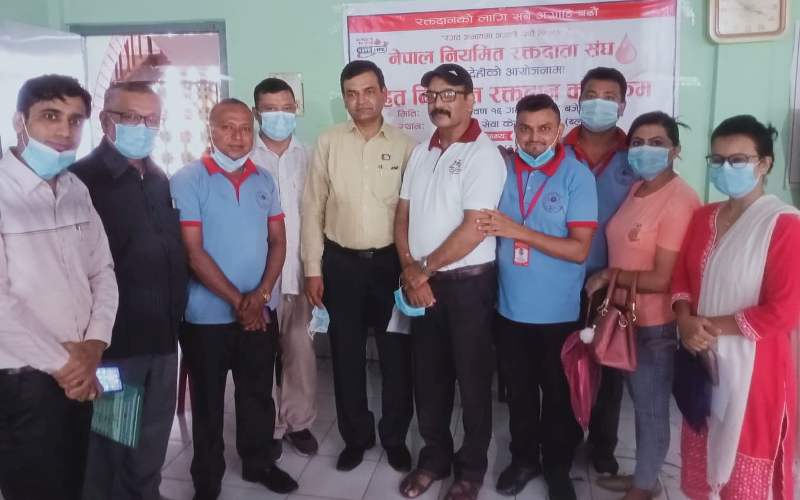 नेपाल नियमित रक्तदाता संघद्वारा रक्तदान : १०६ युनिट रगत संकलन