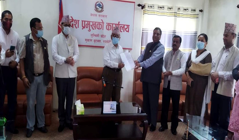 लुम्बिनी प्रदेशमा केसीलाई मुख्यमन्त्री बनाउन ४२ सांसदले बुझाए प्रदेश प्रमुखलाई हस्ताक्षर