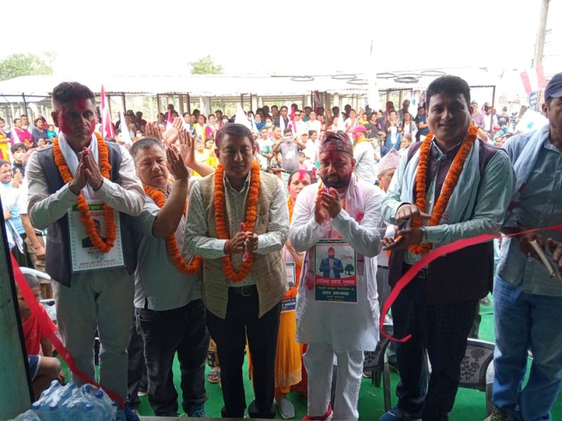 तिलोत्तमा ४ मा कांङ्ग्रेसको प्रचार प्रसार कार्यालय उद्घाटन