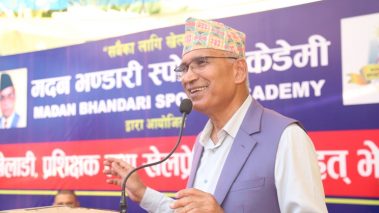 खेलाडीलाई निशुल्क स्वास्थ्य विमा र निर्वाह भत्ताको व्यवस्था गर्छौं : पूर्व अर्थमन्त्री पौडेल