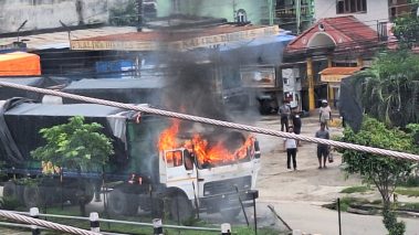 बुटवलको कालिकानगरमा गुडिरहेको ट्रकमा  आगोलागी