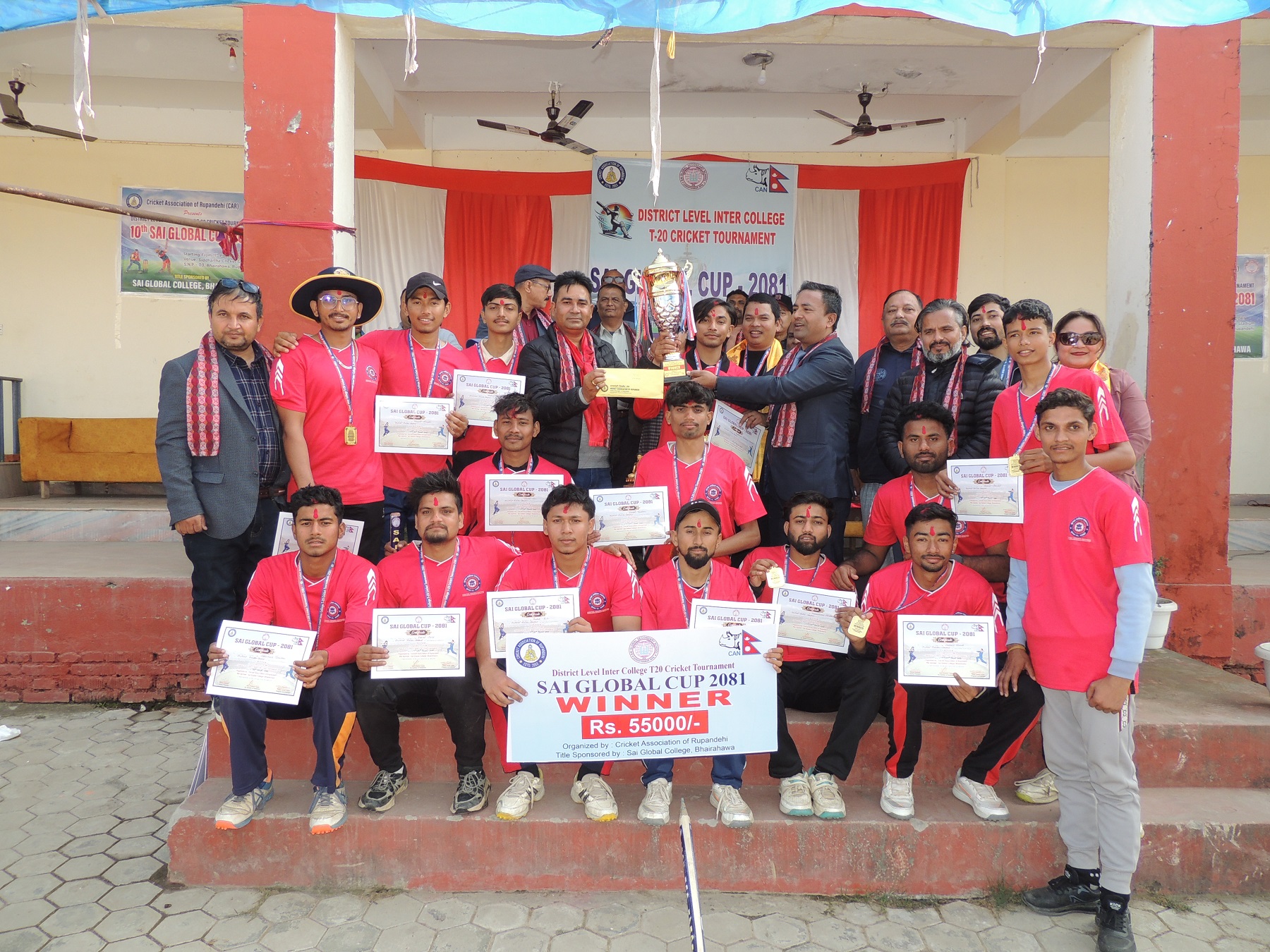 १० औं साई ग्लोबल कप क्रिकेटको उपाधि बुटवल कालिका क्याम्पसलाई