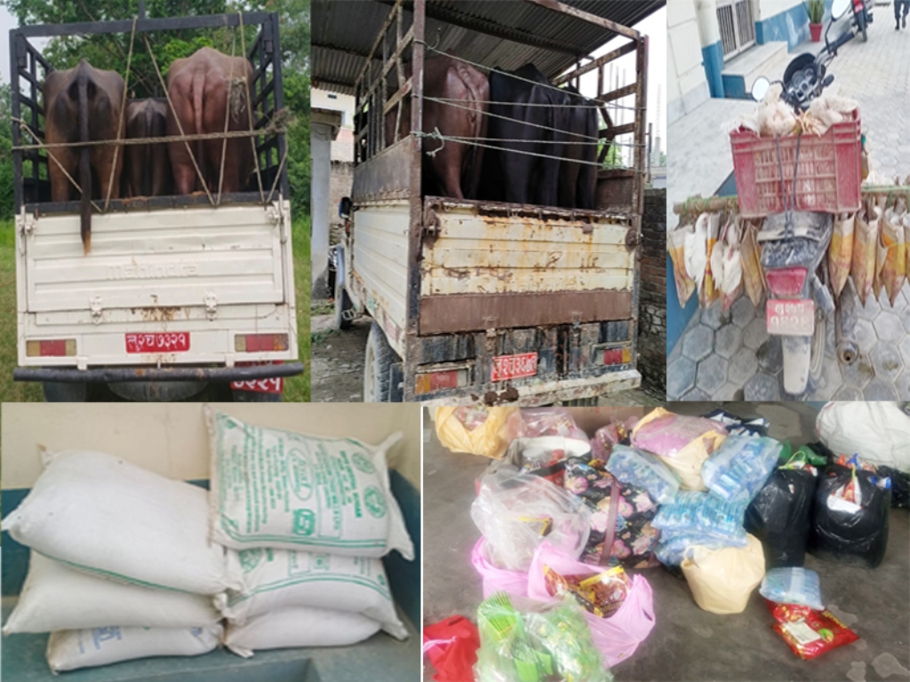 रुपन्देही प्रहरीद्वारा भन्सार छलीका १८ लाख बढिको अबैध सामान बरामद