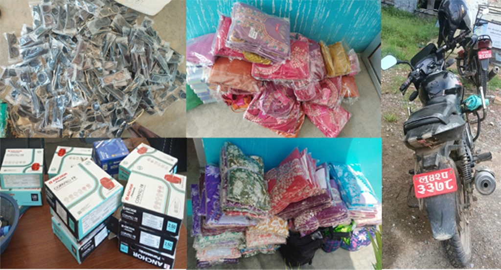 रुपन्देही प्रहरीद्वारा करिव ६ लाख मूल्य बराबरको अबैध सामान बरामद